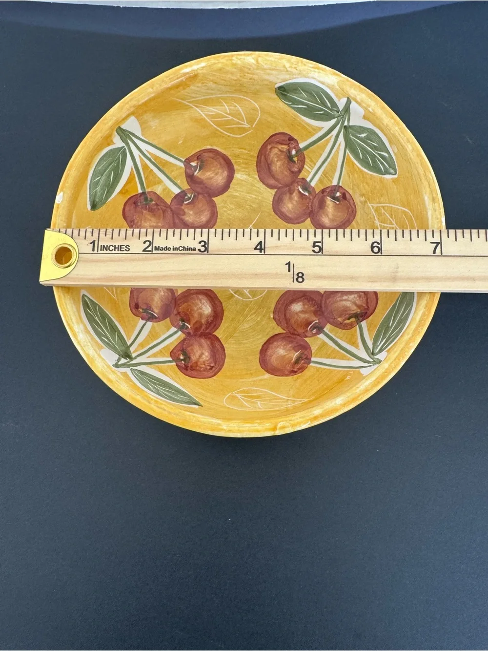 Yellow Cherry Ceramic Serving Bowl